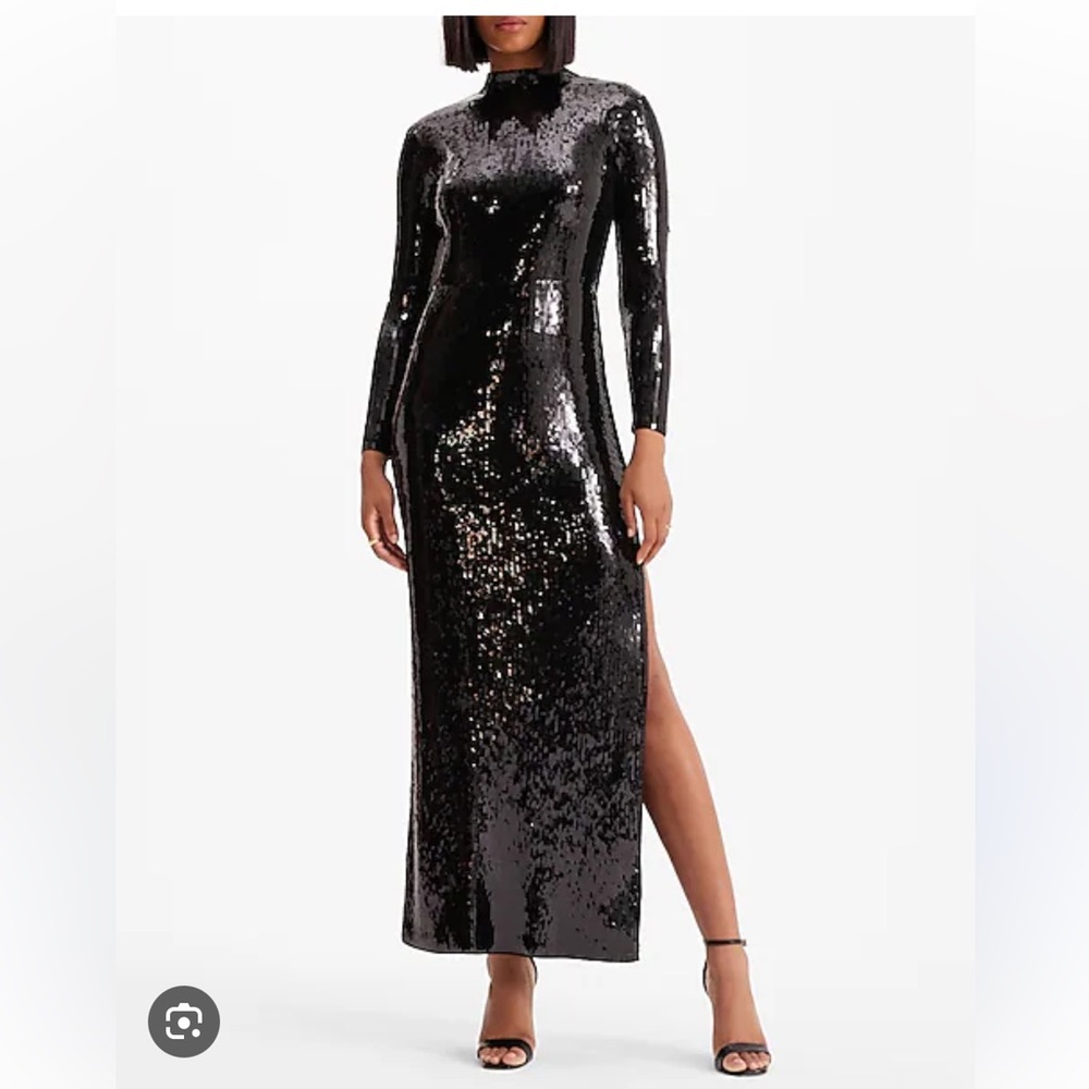 Express Sequin Black Dress with split!  👗